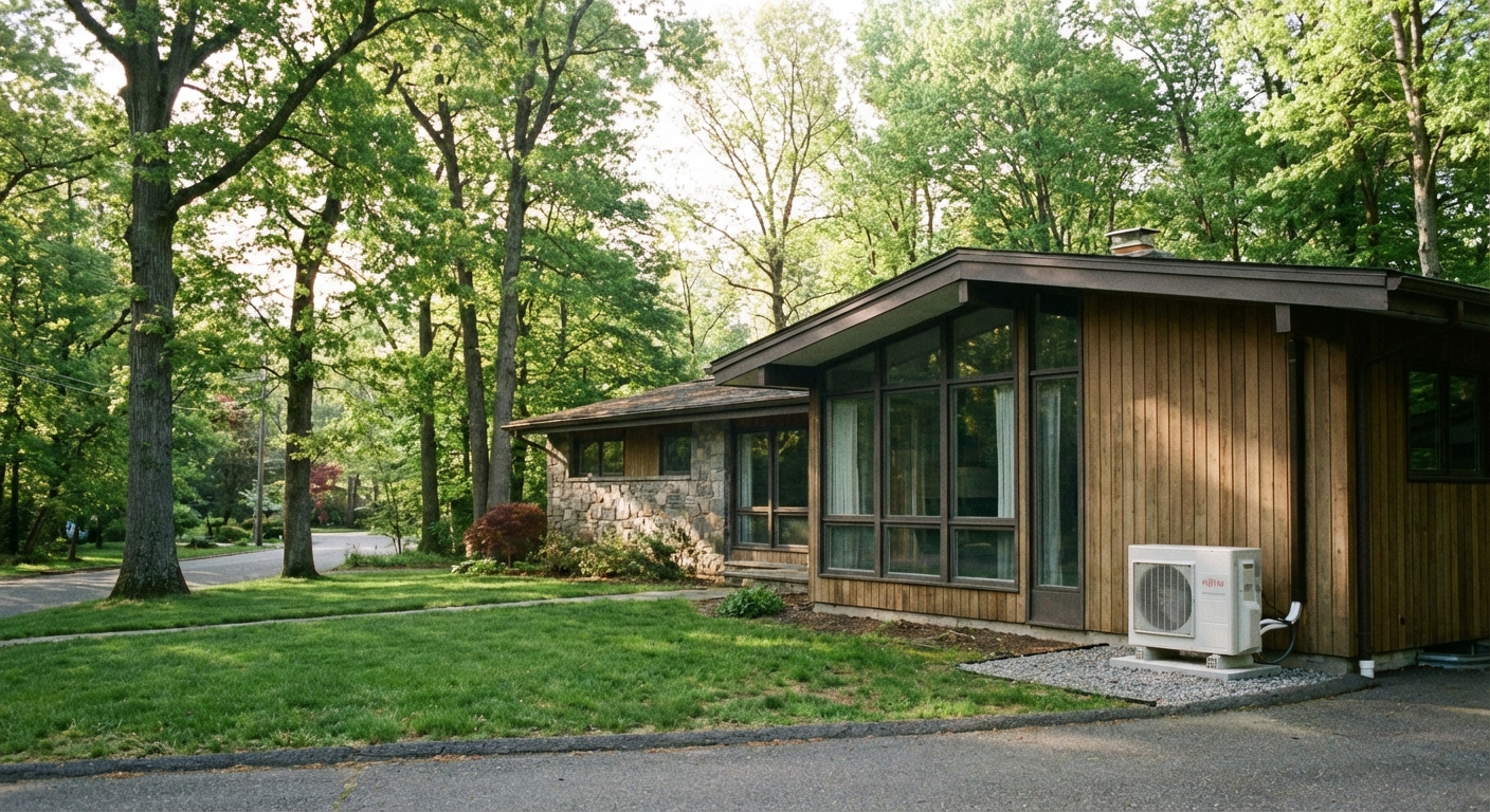 Mini split installation on a ranch home in Rockland County NY