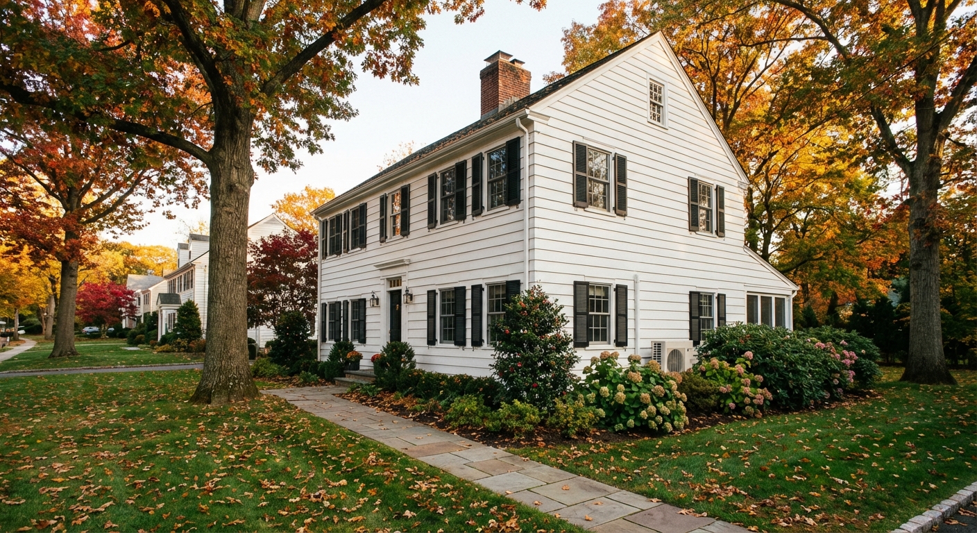 Mini split system installed on a Colonial home in Westchester County NY